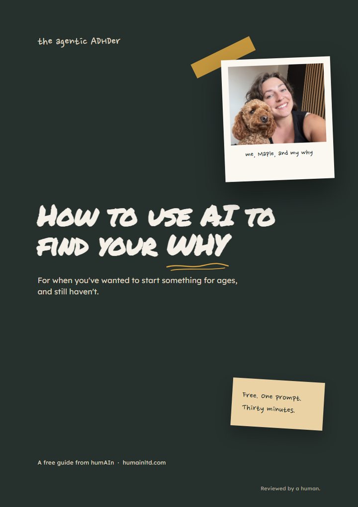Cover of the guide: How to use AI to find your WHY